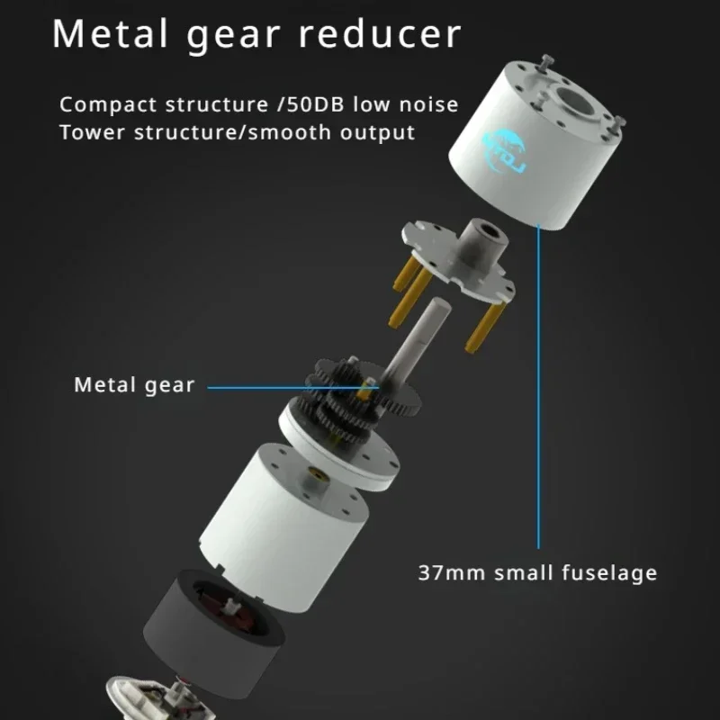 JGB37-3530 12V DC gear motor 37mm all-metal gearbox 7 rpm-600rpm miniature permanent magnet motor.