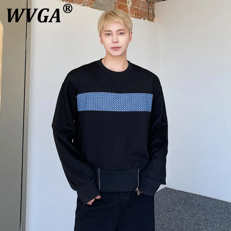 

WVGA Coats Spring Autumn New Man Tide Patchwork Color-Block Personality Design Niche Chic Casual Pullover Jacket Ins Y2K W11885