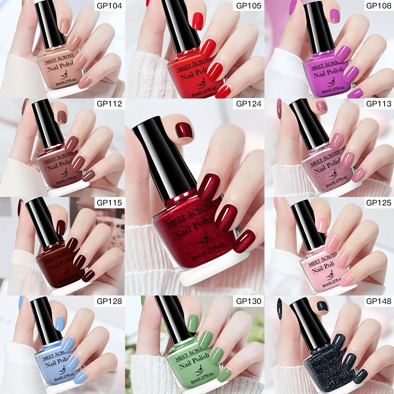 8 ml wasserbasierter Nagellack, 48 Farben, langlebig, schnell trocknend, keine Notwendigkeit der Lampe, um Nagelzubehör zu heilen, Vernis für Nägel, Maniküre