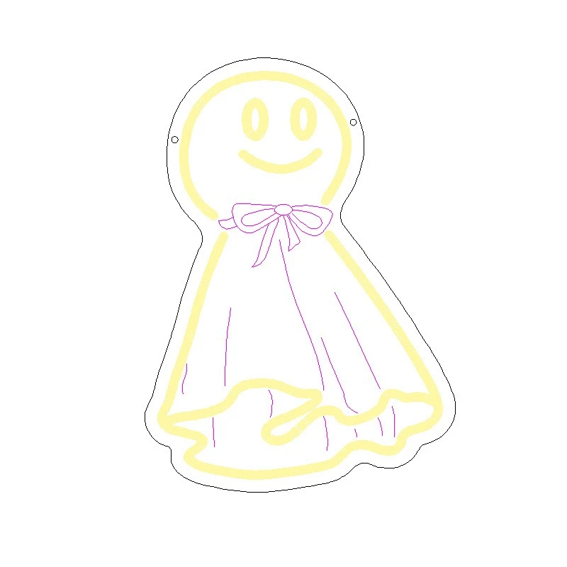 LED Creative-shaped Sunny Doll Neon Light, Acrylic Decorative Ambient Light, Acrylic Light Sign