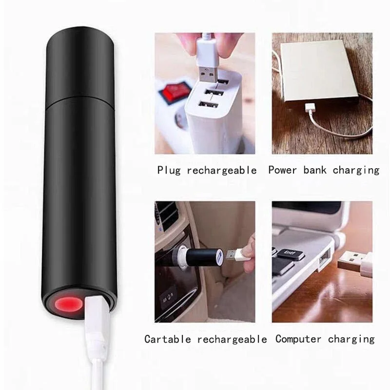 Mini LED Flashlight Rechargeable Multi-Purpose Long-Range Portable Ultra-Bright Household Small Mini Portable Lantern