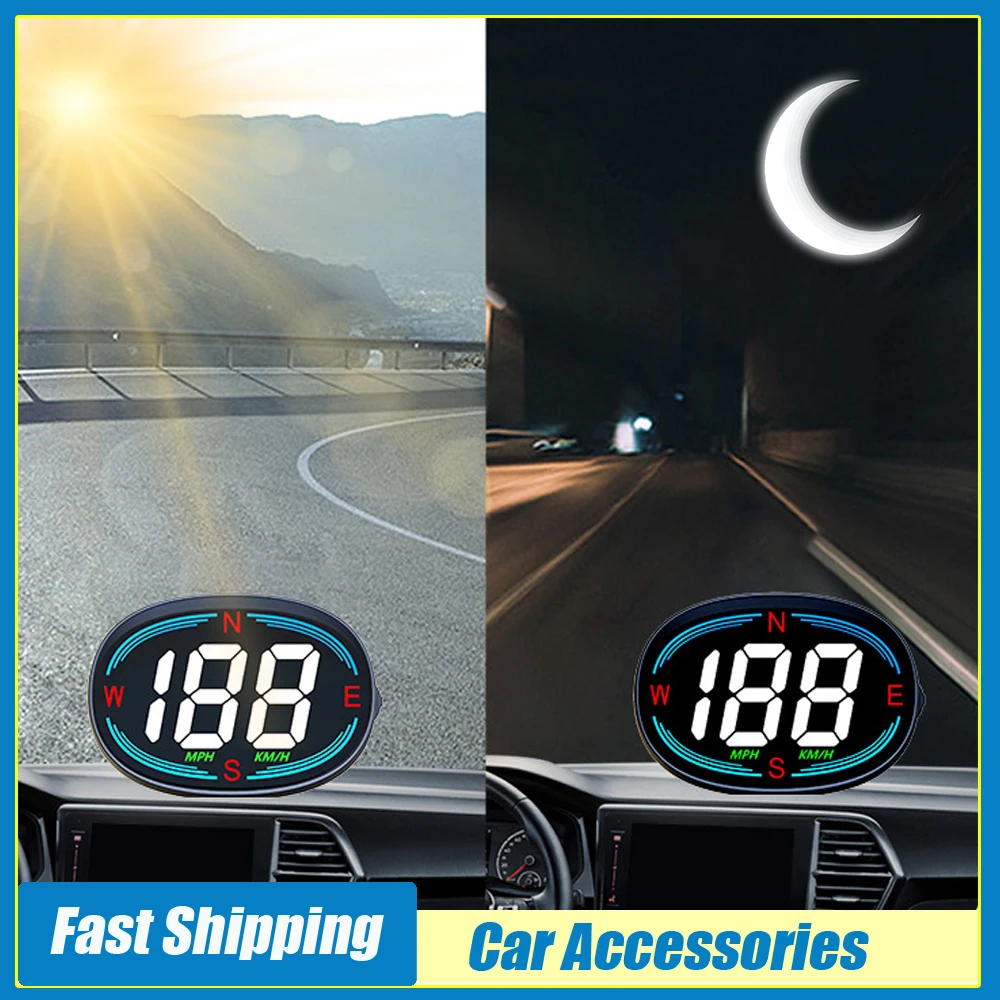 

1 шт. автомобильный GPS проекционный MPH KMH сигнализация скорости с кабелем интеллектуальный HUD спидометр цифровой дисплей авто электронные аксессуары для инструментов