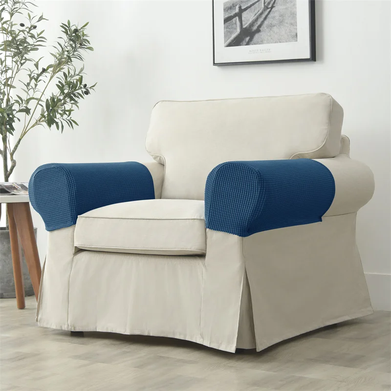 2-teiliges Set Stretch-Sofa-Armlehnenbezug Polar Fleece Schmutzabweisender Couch-Sessel Möbelschutz-Bezüge Einfarbig Wohnungsdekoration – Detail 15