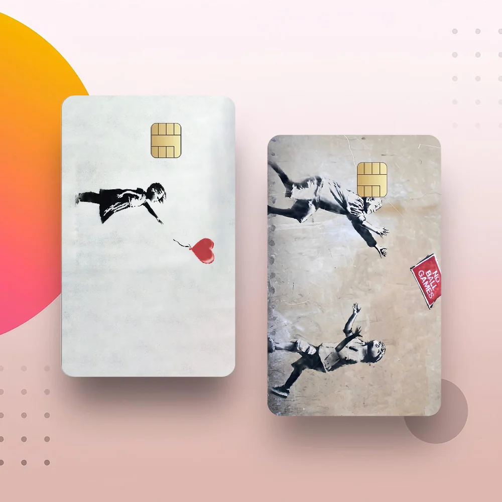 Banksy Graffiti Game Film Cover Sticker Case For Small Chip Credit Debit Card Front Side
