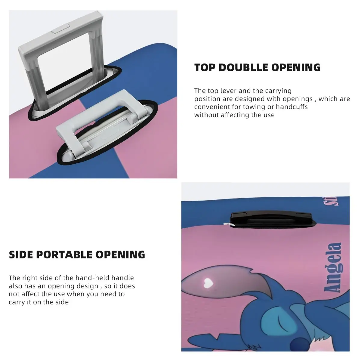 غطاء حقيبة Angel Love باللون الوردي، واقي مستلزمات الأمتعة المرنة لرحلة الرحلات البحرية