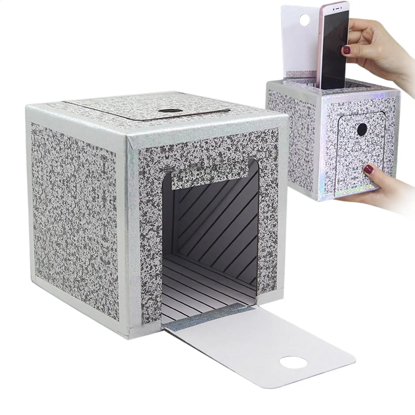 

Зникающая коробка с иллюзией, реквизит для фокуса, пустой контейнер-головоломка с крышкой, сценическое представление, волшебная игрушка для вечеринки, шоу