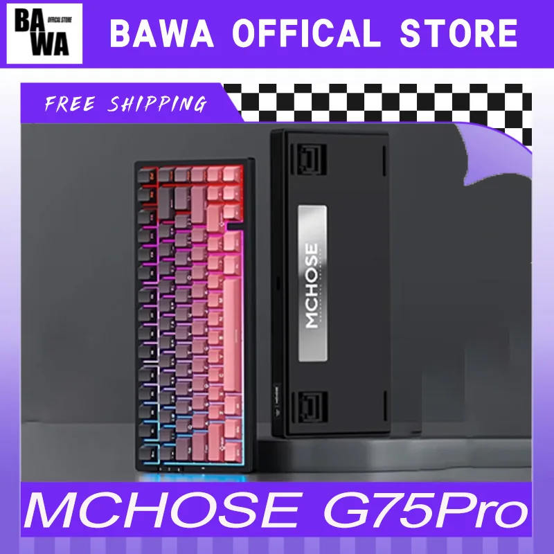 

MCHOSE G75Pro Mechanical Keyboard 3mode RGB Esports Keyboard Hot Swap 75% Layout Custom Office Gaming Computer Accessories Gifts