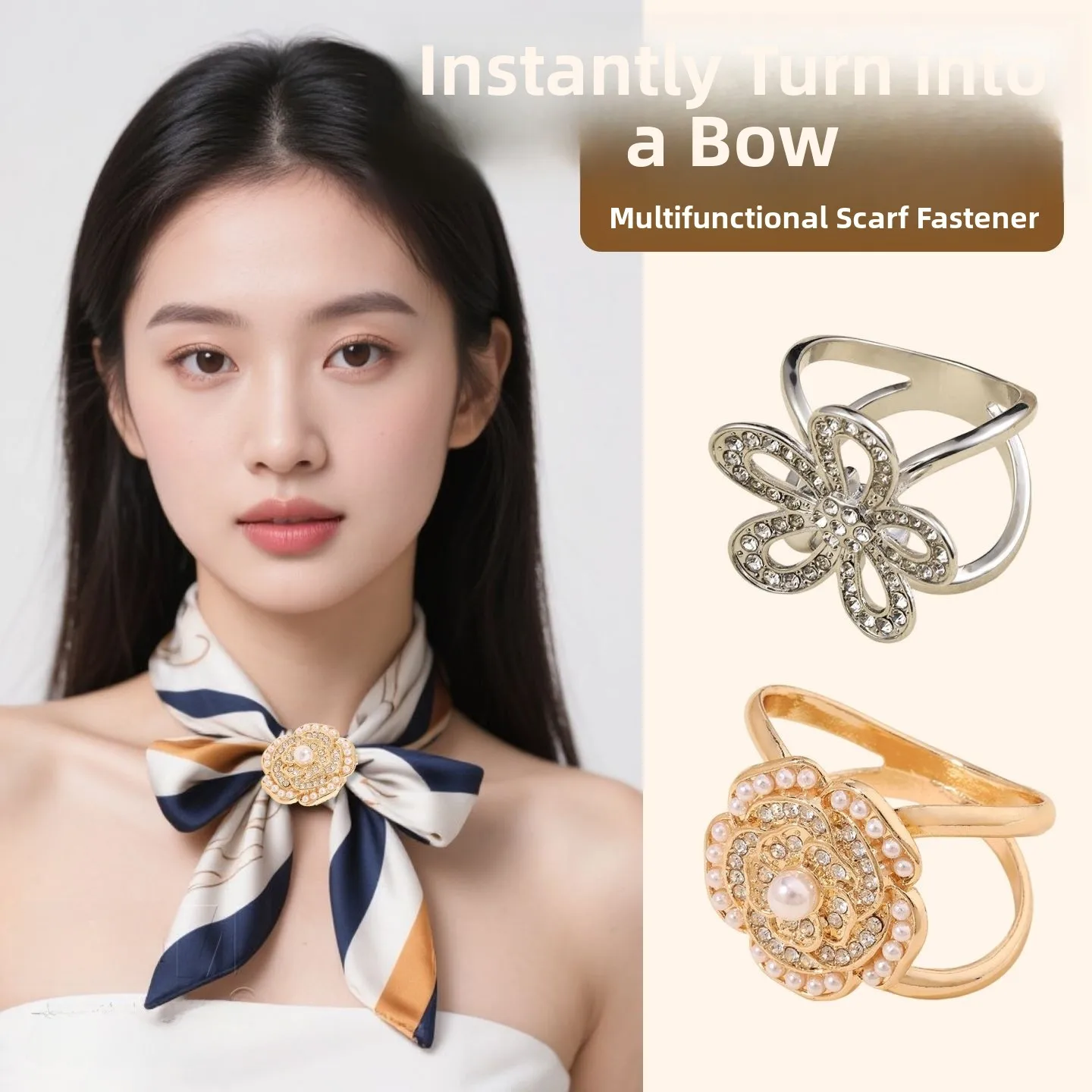 

Decorative Knot Bule 2026 New High-End Feeling Clothes Knot Sa Bule Fixed Scarf Silk Scarf Bule irt Corne...