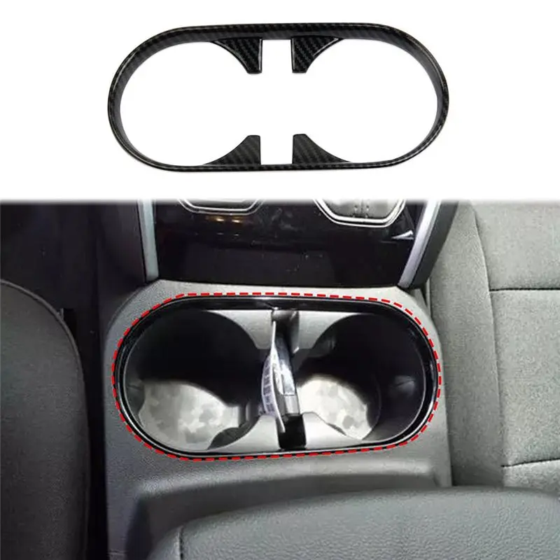 ABMH-For Colorado GMC Canyon 2023-2024 ABS Carbon Fiber Car Center Console Cup Holder Trim Cover Accessories