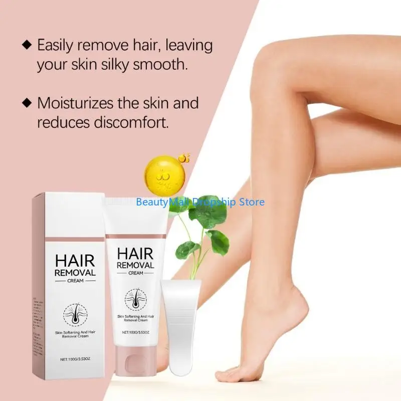 

40JD Women Men Depilatory Cream Hair Removal Cream Effectively Hair Remover for Legs Chest Hand Armpits