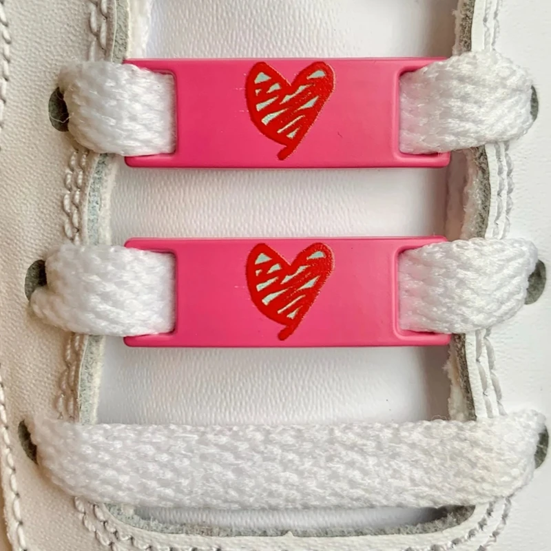 Luminous Shoe Lace Metal Buckle AF1 Heart Love Decorations Shoelaces Buckles DIY Sneaker Shoe Laces Lock Accesories New 1Pair