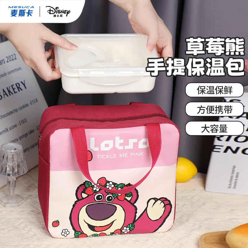 Disney Stitch-fiambrera portátil de gran capacidad, bolsa Bento impermeable, funda de almuerzo de Judy, caja de almuerzo de Mickey Mouse, estuche aislante Kawaii