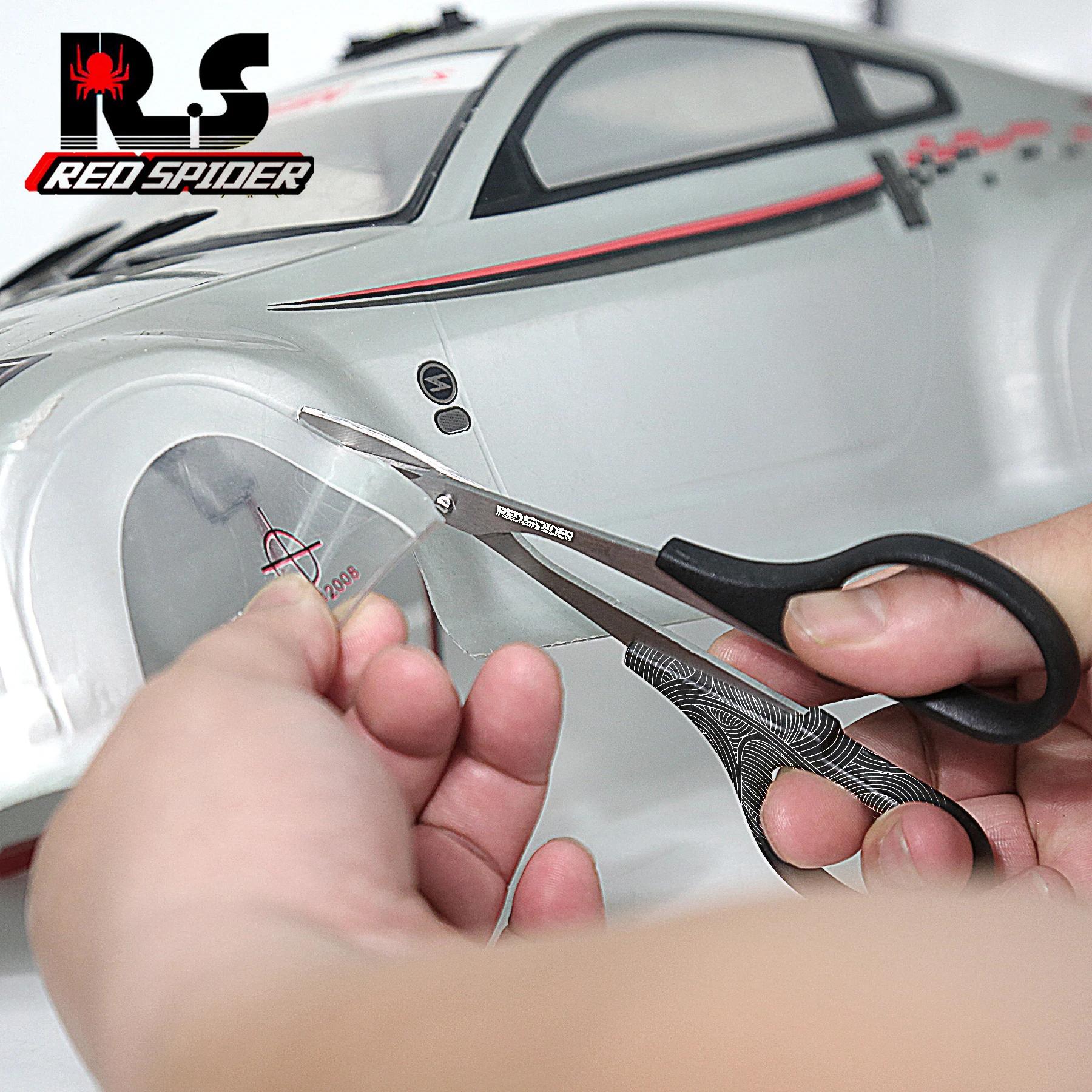

RED SPIDER RC Car Shell Scissors Curved Blade Scissors for Model Car Body Cutting Trimming Accessory Tool for RC Model Body