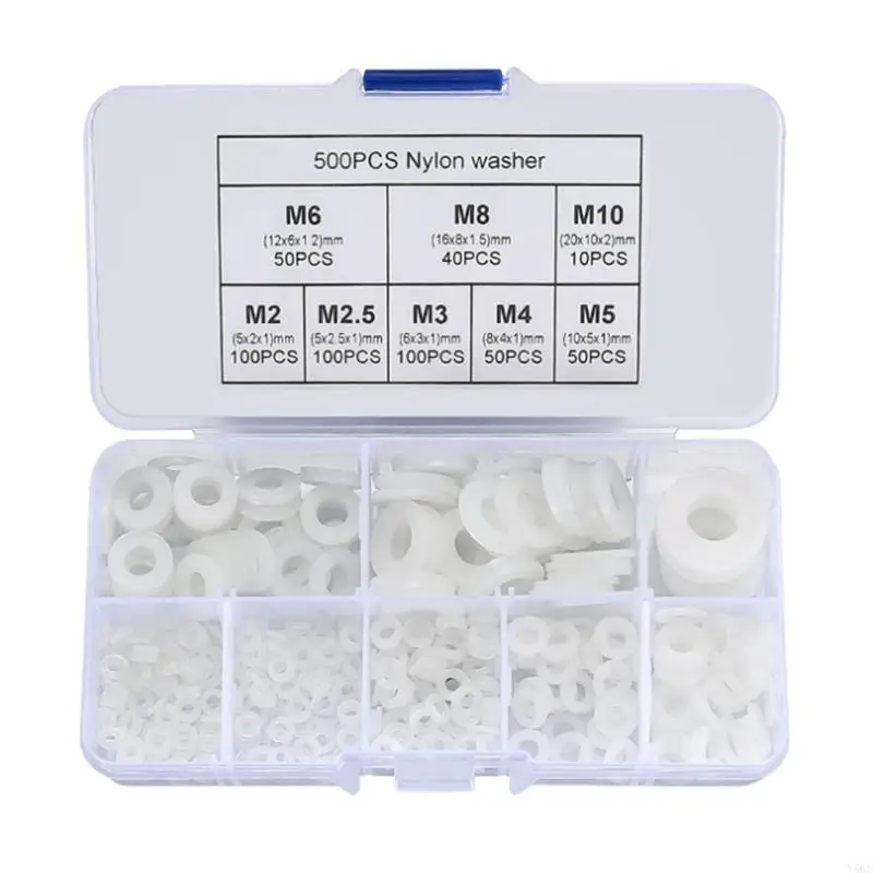 Y5GD 500Piece Hose Washers Kit Assortment Washer Sealing Rings Connectors for Plumbing Repair Part for Multiple Applications