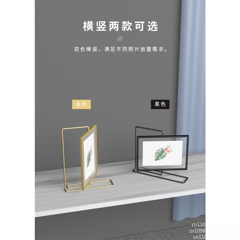 8 Inch 15x20cm Rotating Double Metal Wedding Photo Picture Frame Gift Acrylic Menu Paper Price List Sign Holder Display Stand