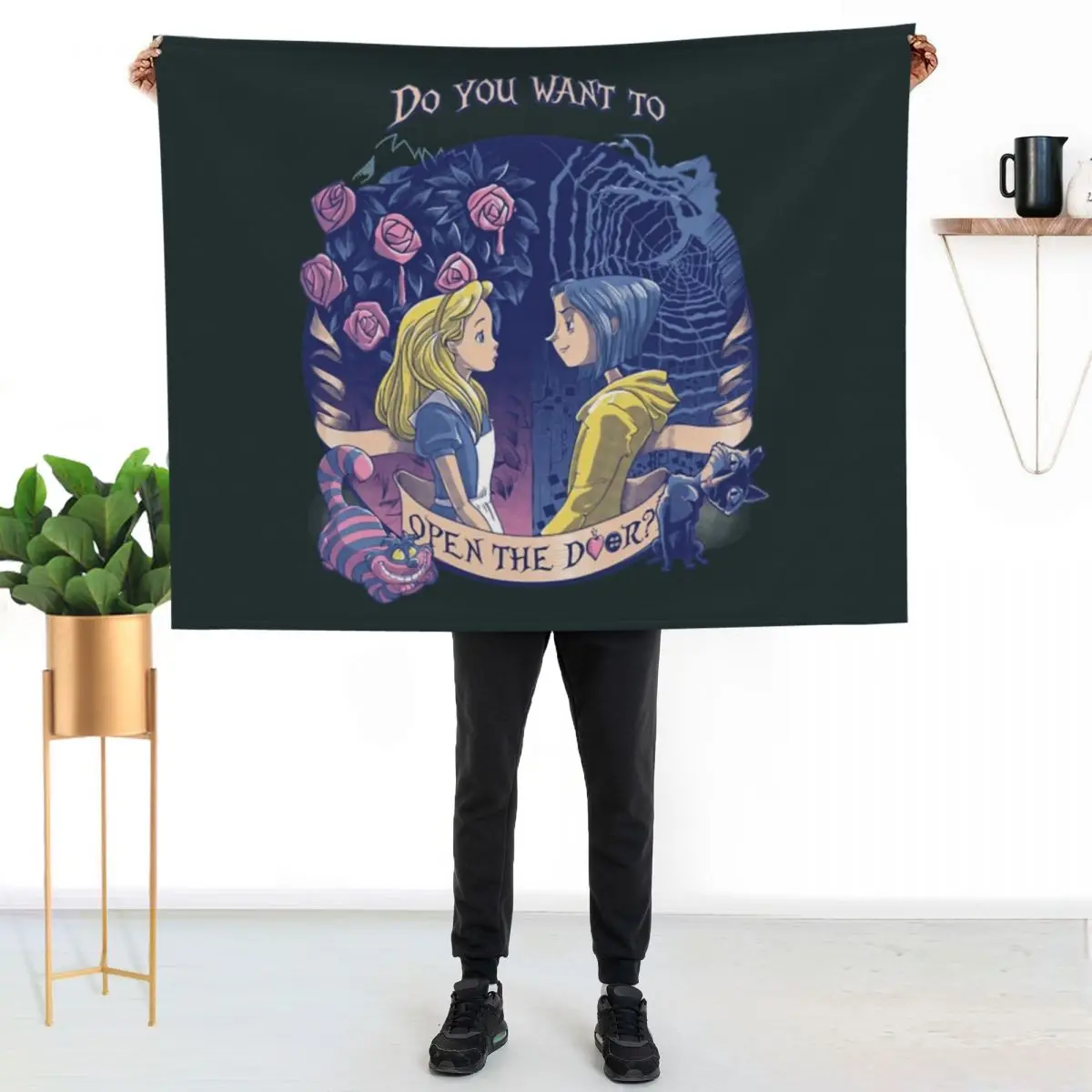 Do You Want To Open The Door Throw Blanket Machine Washable Soft Warm Blanket