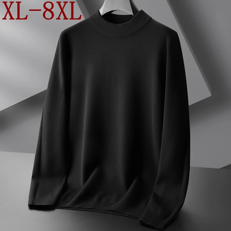 

8XL 7XL 6XL 2022 New Fall Winter Soft Warm Turtleneck Wool Sweater Men High Quality Mens Pullover Casual Male Christmas Sweaters