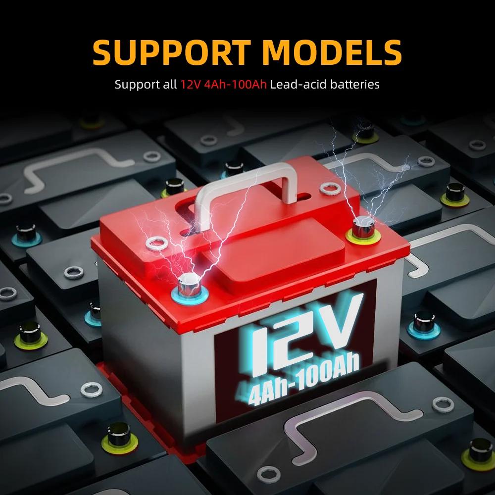 KONNWEI KW510 Car Battery Tester Full Automatic 12V Pulse Repair 5A Battery Chargers Cranking AGM Gel Car Repair Tool PK BM550