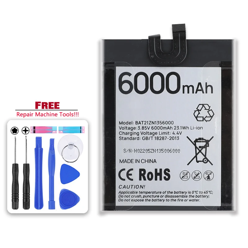 

YKaiserin 6000mAh Replacement Battery BAT21ZN1356000 For DOOGEE S98