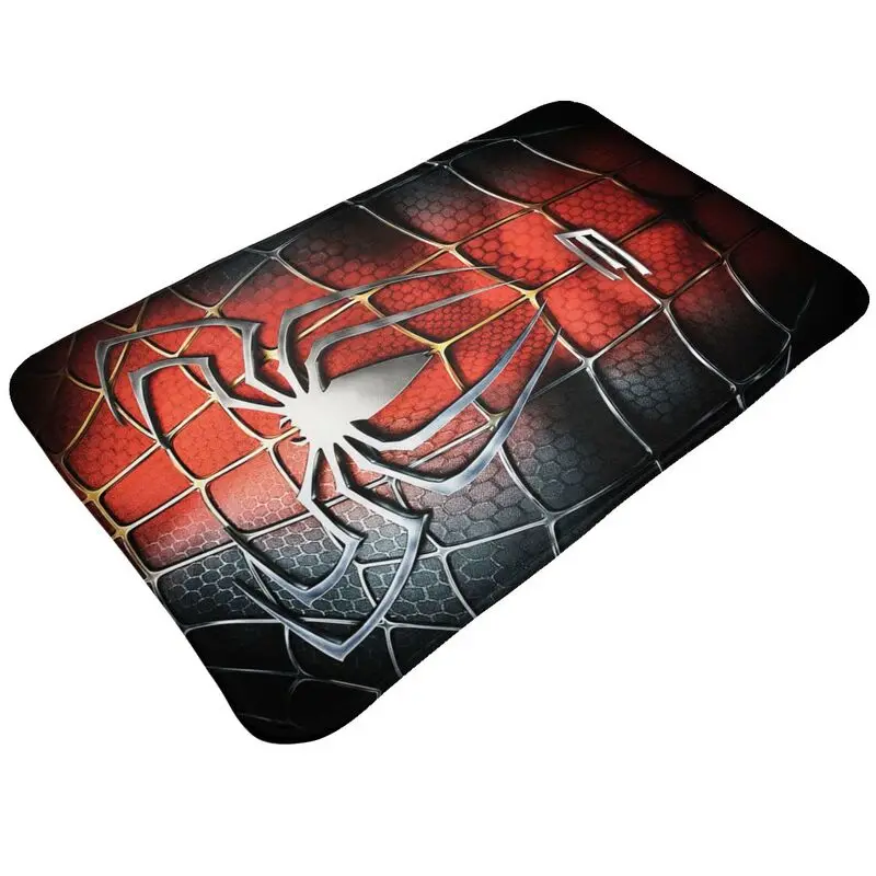 Custom Spider Man Manga Anime Front Door Mat Anti-Slip Indoor Quick Dry Spider Web Doormat Kitchen Balcony Entrance Rug Carpet