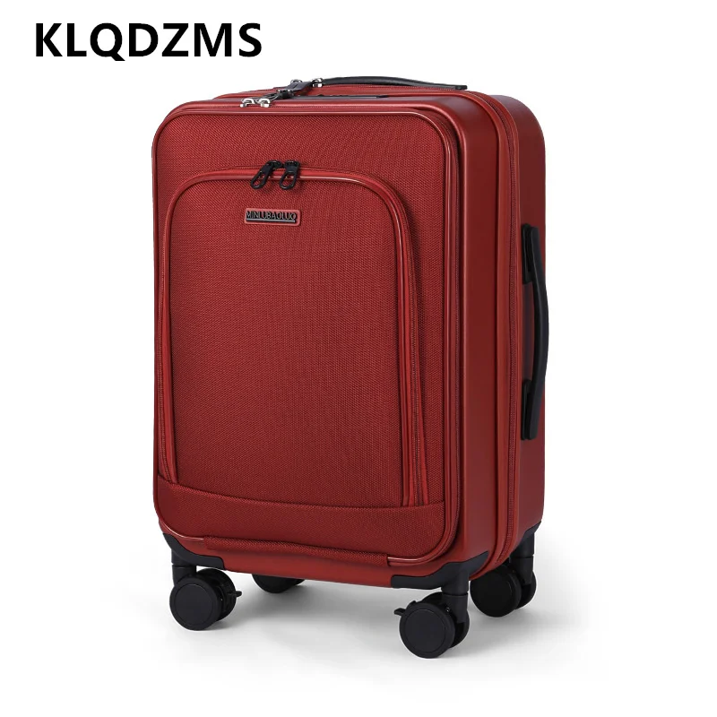 KLQDZMS Women's luggage zipper boarding box thickened aluminum frame trolley case 20 