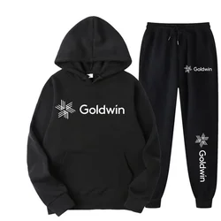 Golden New Men's Hoodie Sweatwear Running Wear Winter Fashion Sweater+2 Piece Sweatpants Set