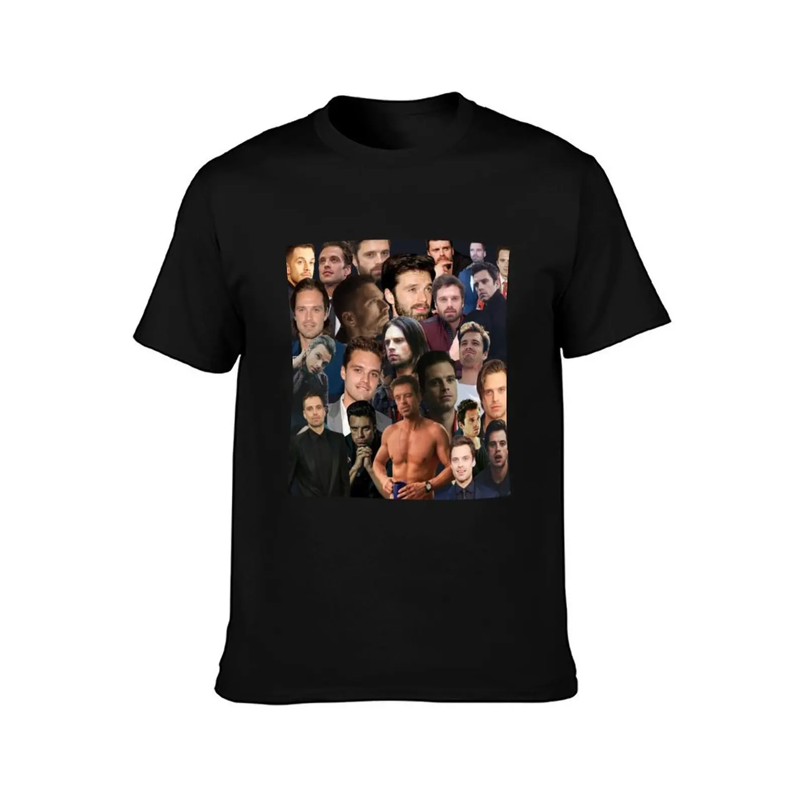 Sebastian Stan photo collage T-Shirt t shirt man cotton T-Shirt