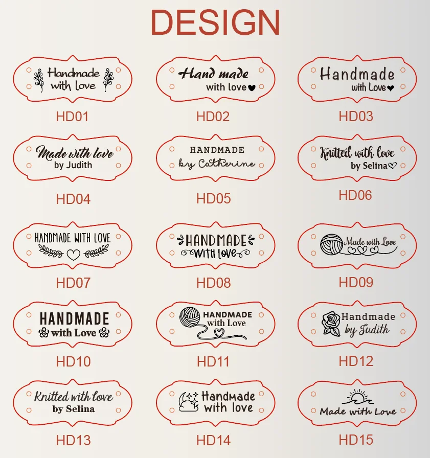 20Pcs Handmade Leather Labels ,Laser Engraving , DIY Sewing Labels for Clothing Knitting Shoes and Hats image 3