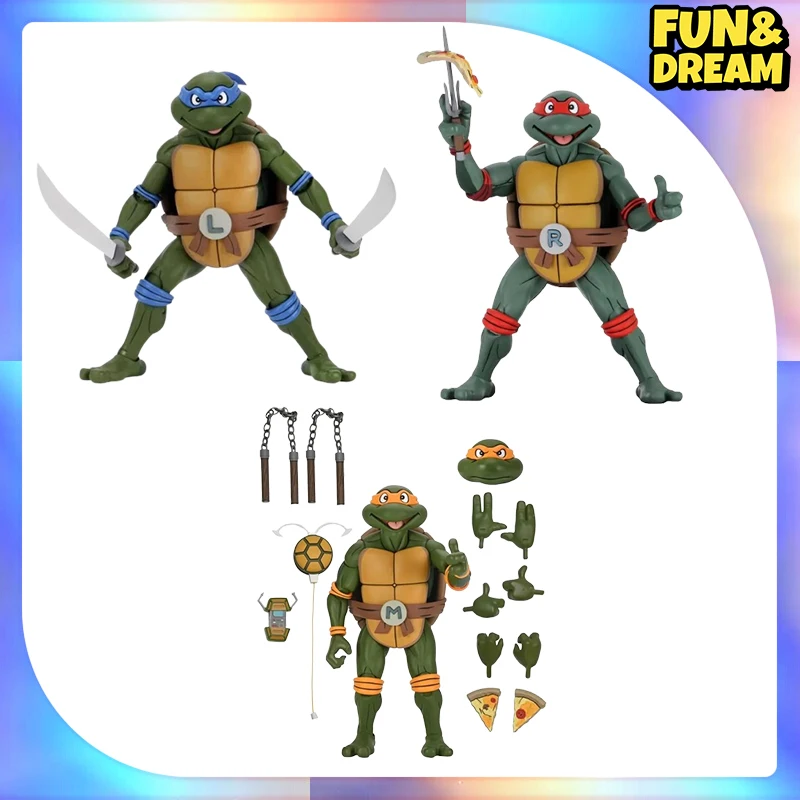 NECA 54143 Ninja Turtles Anime Figure TMNT 18-inch Leonardo Da Vinci Action Figurine 1/4 Scale Children Toy Birthday Gift