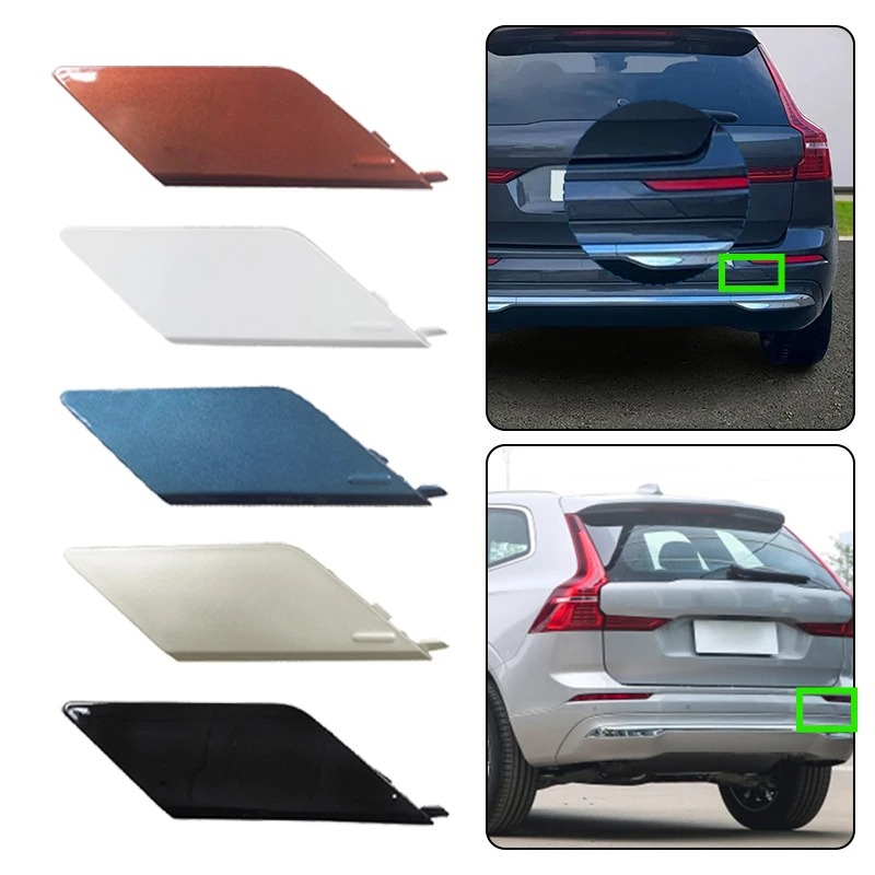 For Volvo XC60 2018 2019 2020 2021 2022 2023 Car Rear Bumper Tow Hook Plug Cover Trailer Cover Cap White Red Blue Silver Black