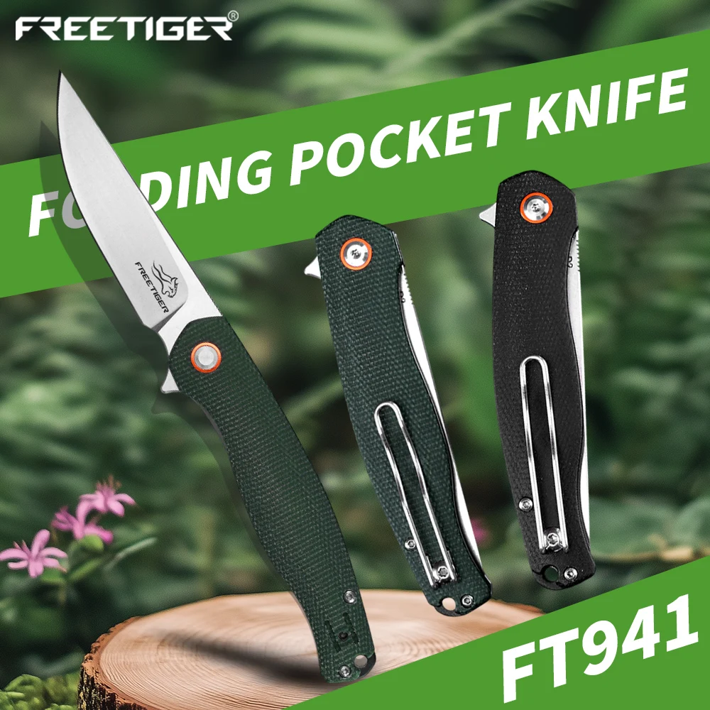 

Складной нож FREETIGER из стали D2, уличный карманный нож EDC, многофункциональный инструмент для выживания, для походов, охоты, кемпинга, резак для коробок, ручной инструмент