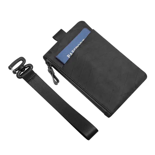 Imagen 2 del producto Embrague con cremallera con pulsera, porta pasaporte, cartera con cremallera y portador EDC, resistente a la intemperie y con bloqueo RFID, 3 ranuras externos