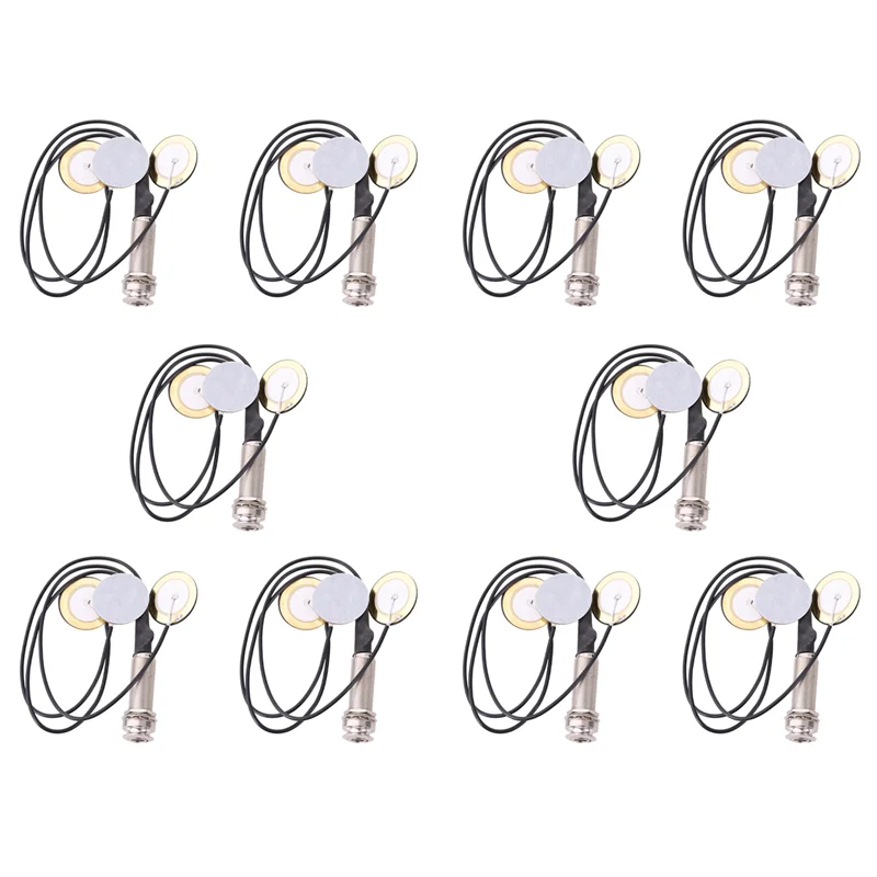 

ABUE-10X Piezo Contact Microphone 3 Transducer Pickups With End Pin Jack For Kalimba
