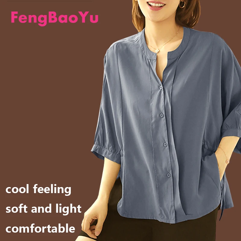 

Женская рубашка из хлопка и шелка — летний повседневный топ с короткими рукавами — удобная, крутая, дышащая и впитывающая пот рубашка