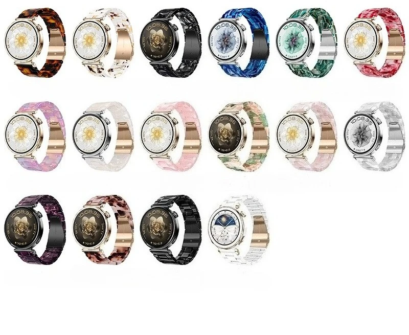 18mm Three-bead Resin Strap for  Huawei GT5 Pro 42mm GT6 5 4 41mm Universal Resin Band Accessories for Huawei Watch GT7 6 41mm