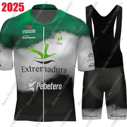 Extremadura Pebetero 2025 Cycling Jersey Set Short Sleeve Green Espana Clothing Road Bike Shirts Suit Bicycle bib Shorts MTB