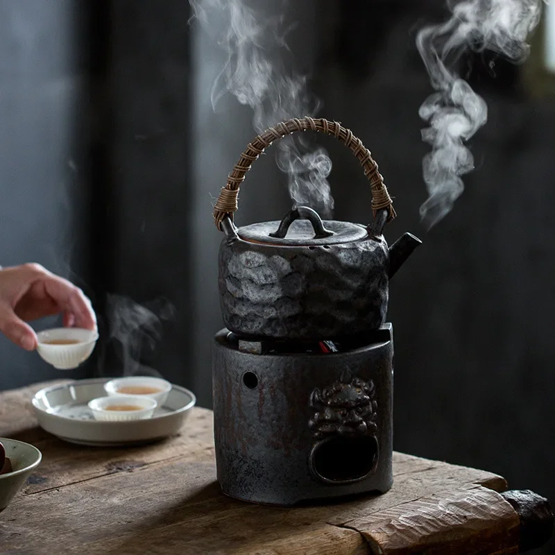 Stoneware Charcoal Stove Tea Brewing Pot Single Japanese Teapot Household Kung Fu Tea Teaware Large Capacity Tea Making Device