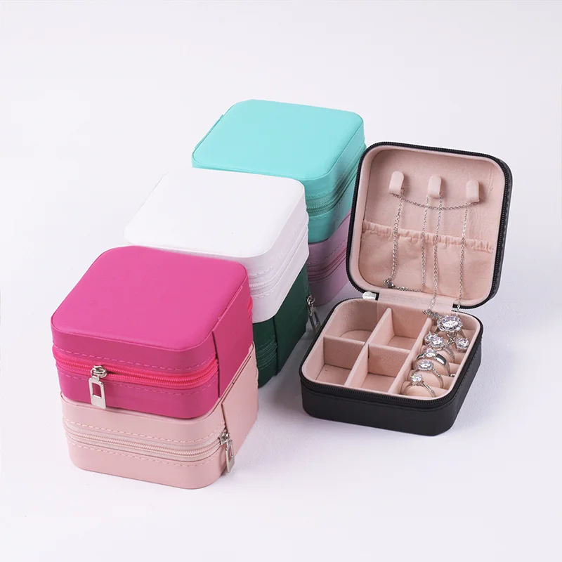 여성용 미니 쥬얼리 보관함, 휴대용 홈 여행 귀걸이, 목걸이 보관 케이스, 반지 정리함, PU 가죽 디스플레이 케이스