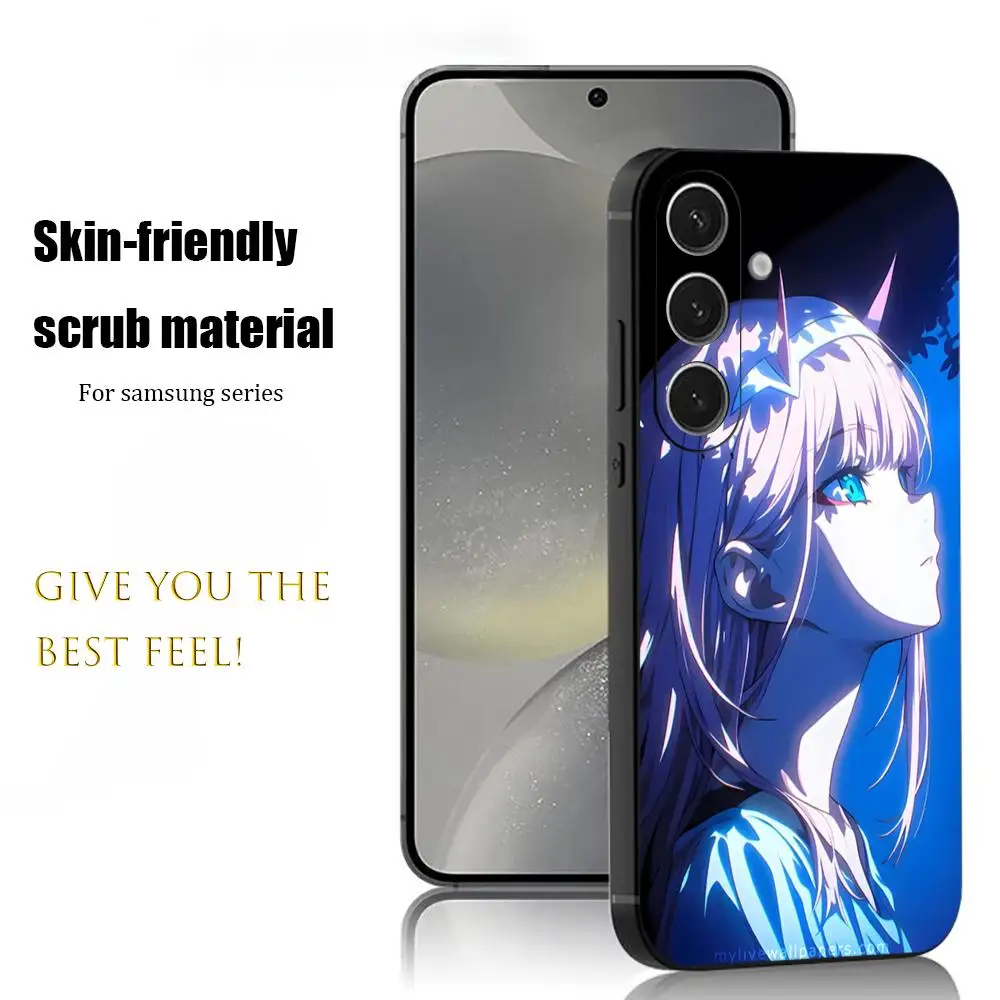 Cool Zero Two Anime Phone Case For Samsung Galaxy S26 S25 S24 S23 S22 S21 Plus Ultra Note20 Soft Black