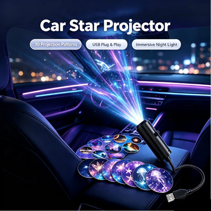 LED Star Galaxy Projector Lamp Decor Switchable Pattern Projection Night Light Plug and Play for Home Bedroom Decoration