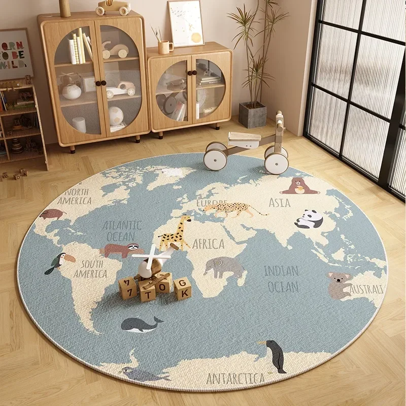Round Floor Mat Bedroom Bedside Foot Mats Cartoon Game Carpets Home Decoration Rug for Living Room
