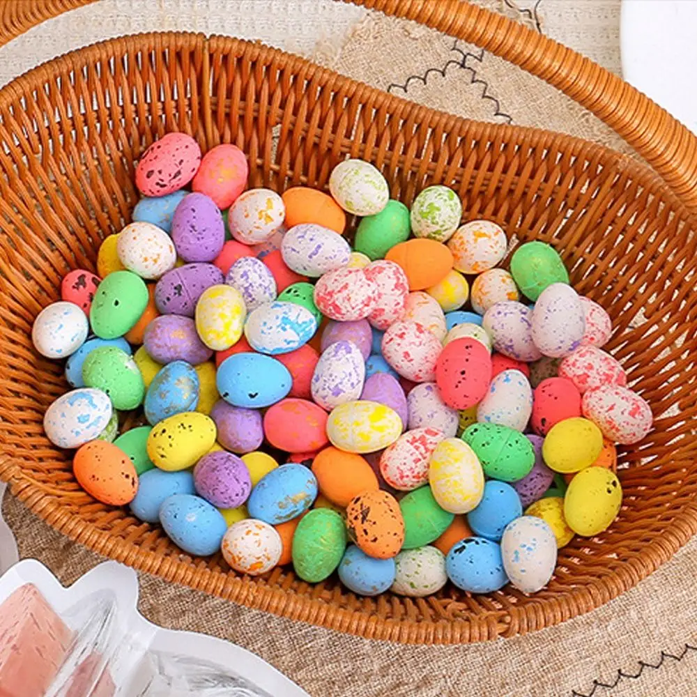 

40pcs Colorful Easter Eggs Gift Bag DIY Crafts Foam Egg Toy Ornament Handmade Simulation Egg Decorations Party Favors