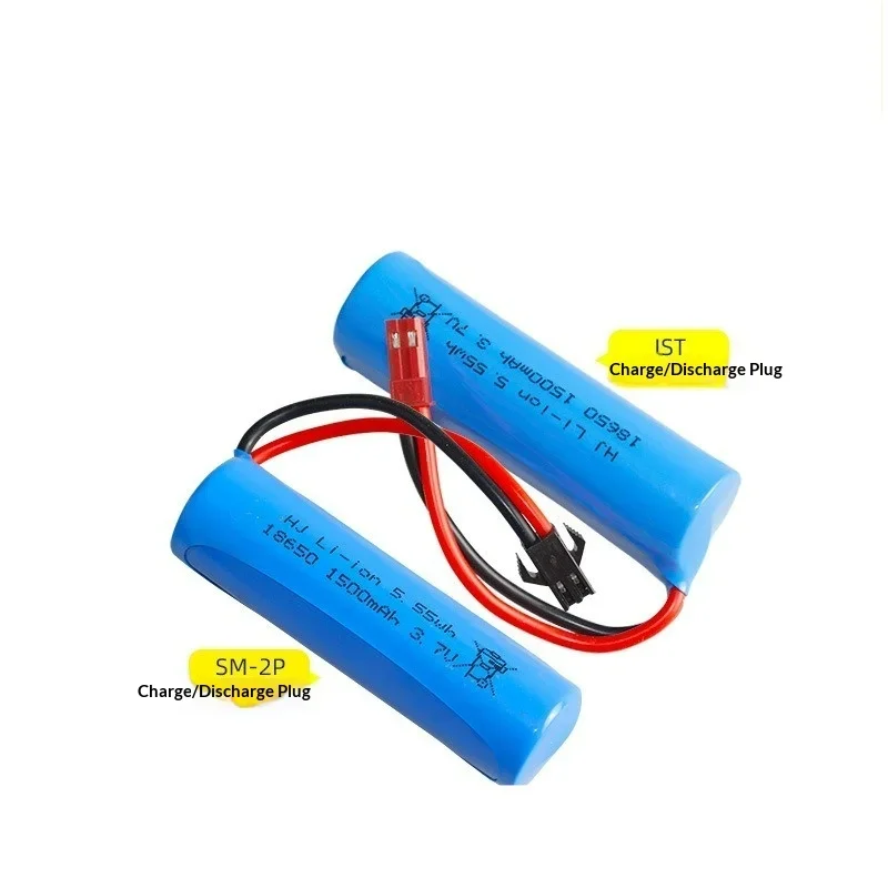 for 2PCS-18650 3.7V 1500mAh for RC Toys Car Boats Plane Parts for RC Stunt Dump Car Toys Accessories SM-2P JST Li-ion Battery
