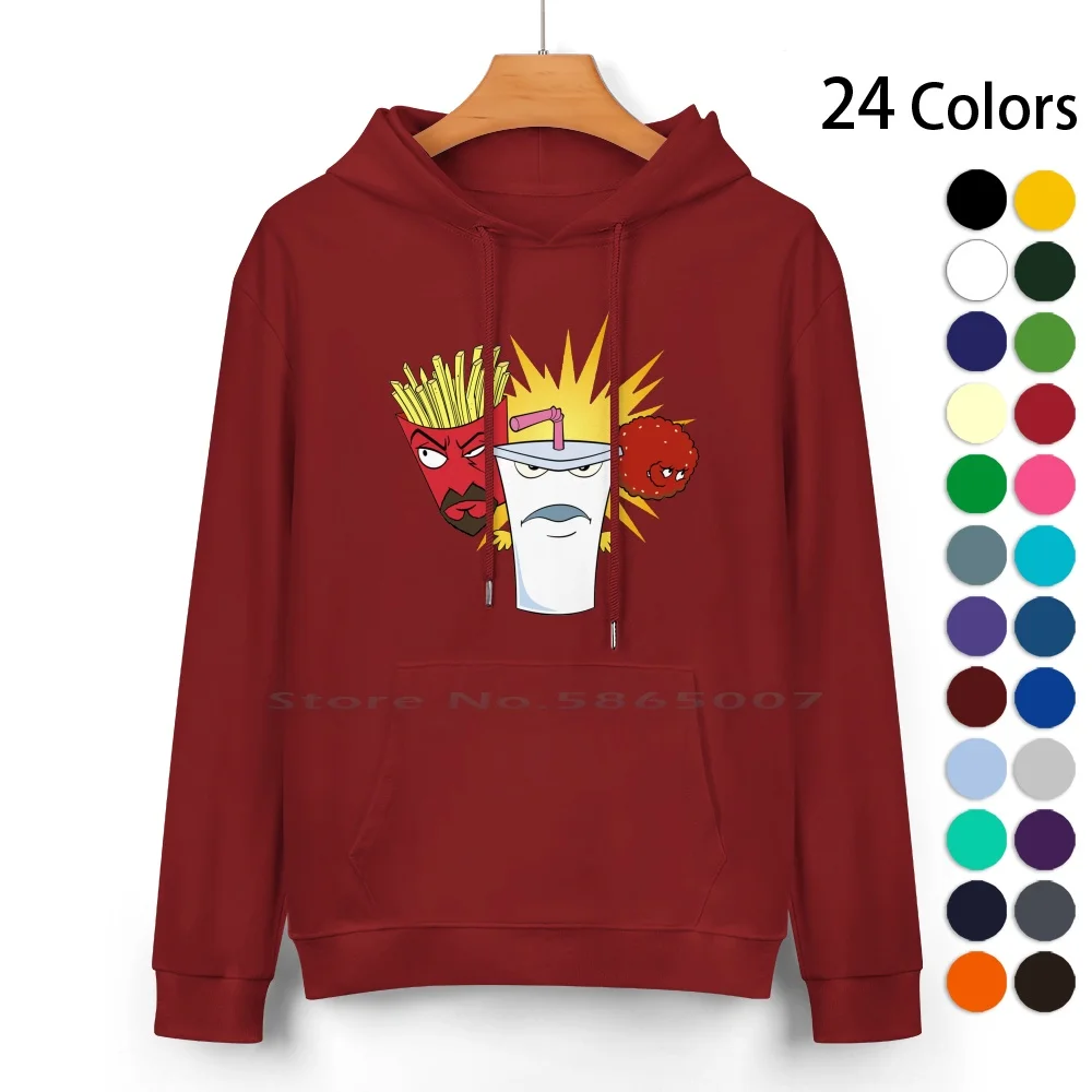 Aqua Teen Hunger Force Pure Cotton Hoodie Sweater 24 Colors Athf Aqua Teen Hunger Force Master Shake Frylock Meatwad Adult Swim