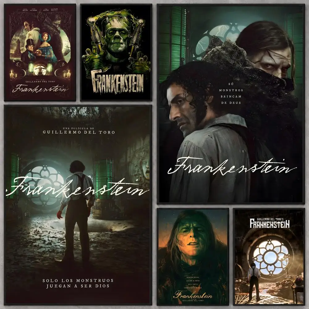 Book Frankenstein Poster Waterproof Peel‑and‑Stick Wall Sticker, Art Print for Bar Cafe Living Room