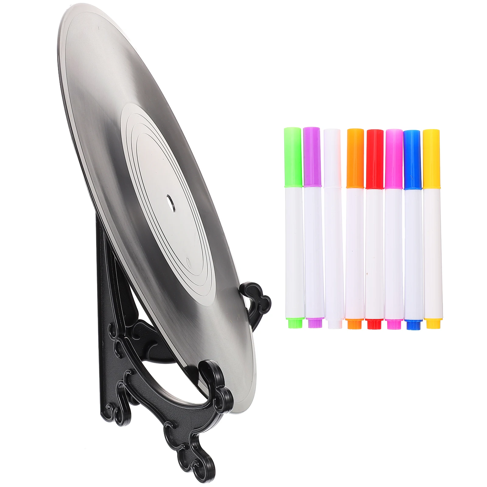 

1Set Black Vinyl Record DIY Decor Smooth Surface No Burrs Lightweight Exquisite Simple Design Reusable Party Room