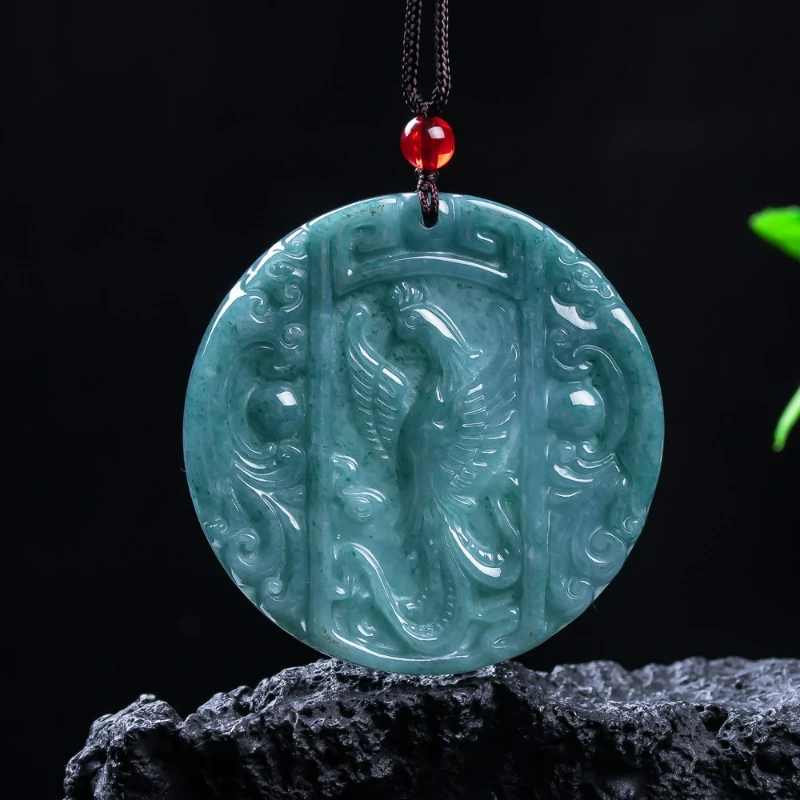

Натуральный нефрит класса А, старинный материал, кулон-подвеска «Феникс» из синего нефрита, модный амулет для мужчин и женщин, парный подарок на праздник
