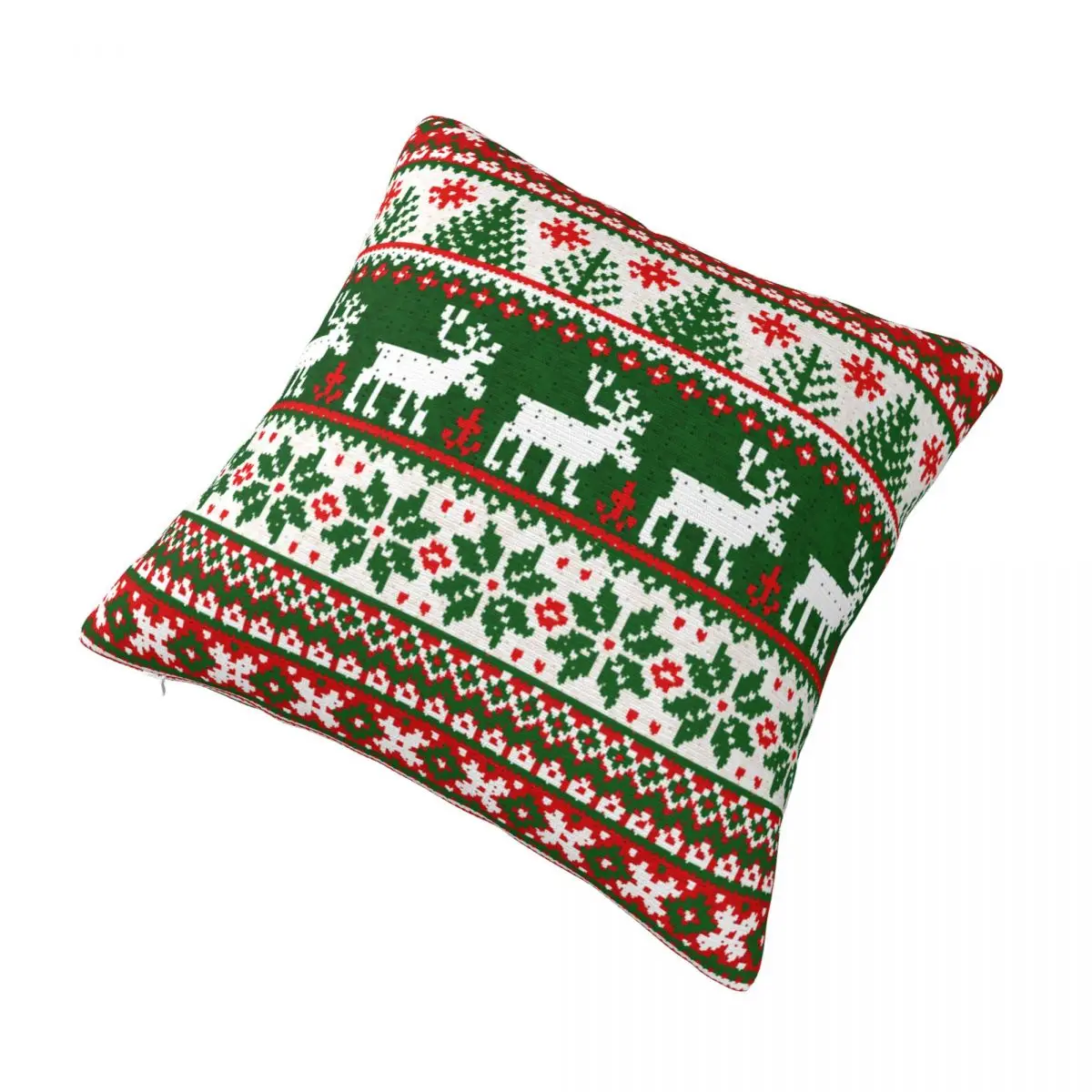 Ugly Sweater Merry Christmas Pillowcases Cushion Cover Decorative Happy New Year Folk Xmas Deer Throw Pillow Cover Multi Size