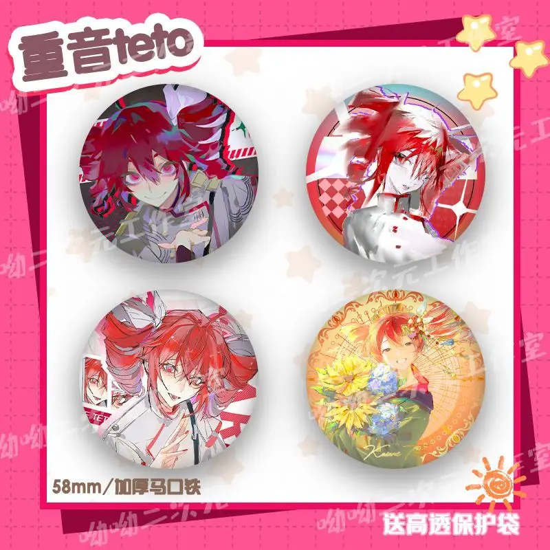 

58mm Kasane Teto Pins Cute Anime Brooch Cosplay Cartoon Badge Backpack Clothes Jewelry Accessories