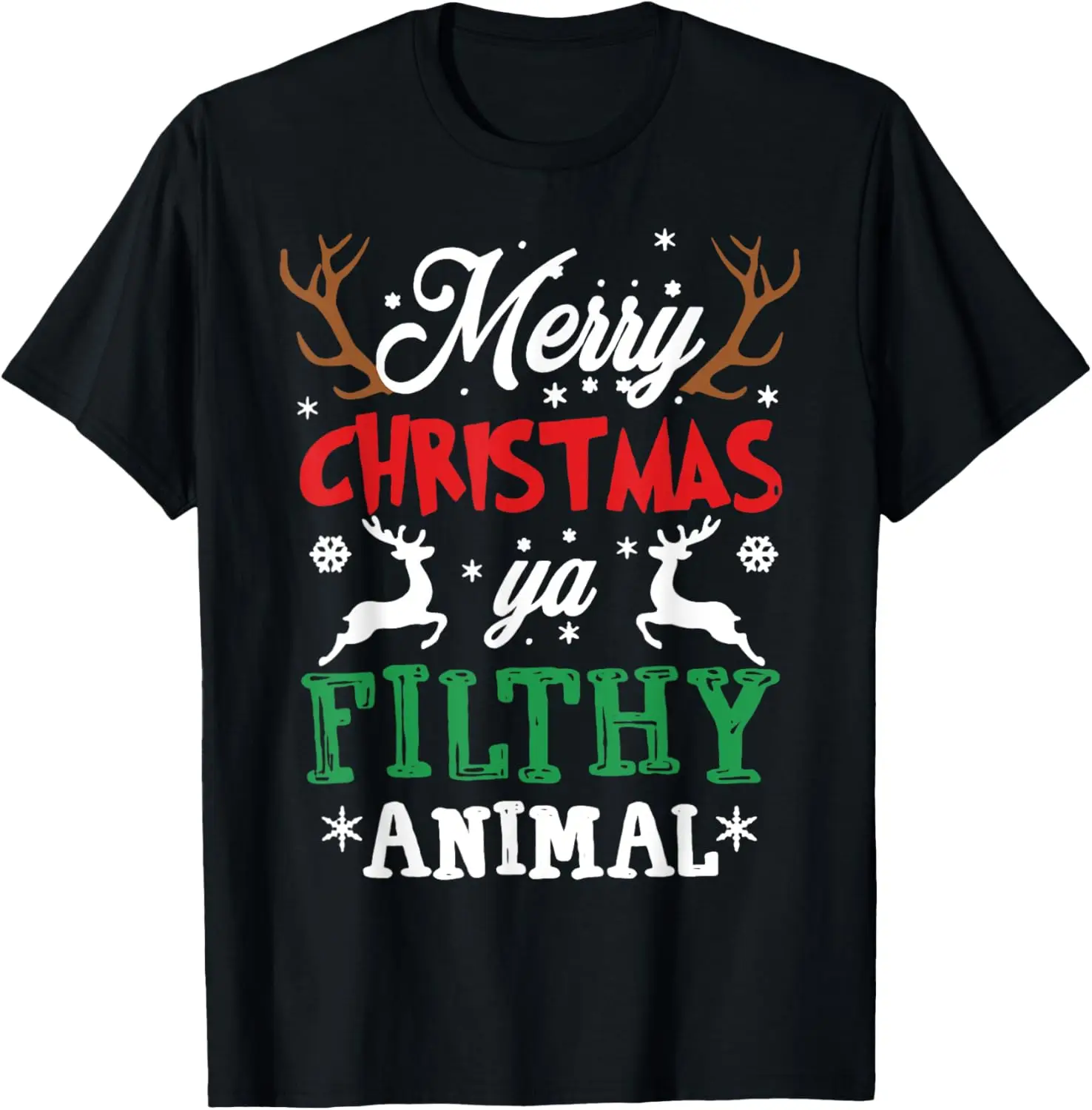 Frohe Weihnachten Tier Filthy Ya Weihnachten Pyjama T-Shirt
